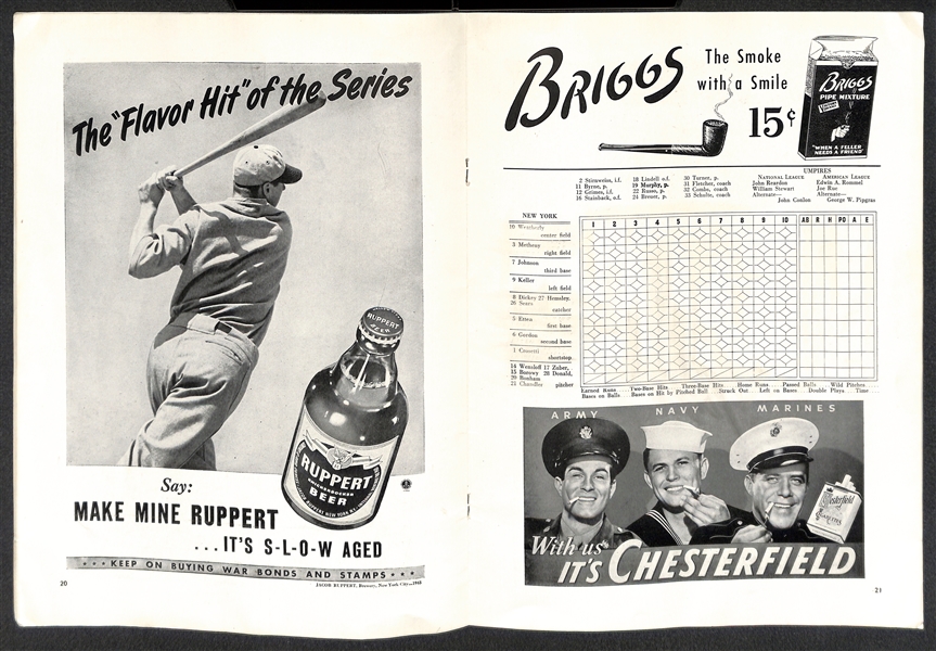 Unscored 1943 World Series Official Program (Yankees vs. Cardinals) - VG