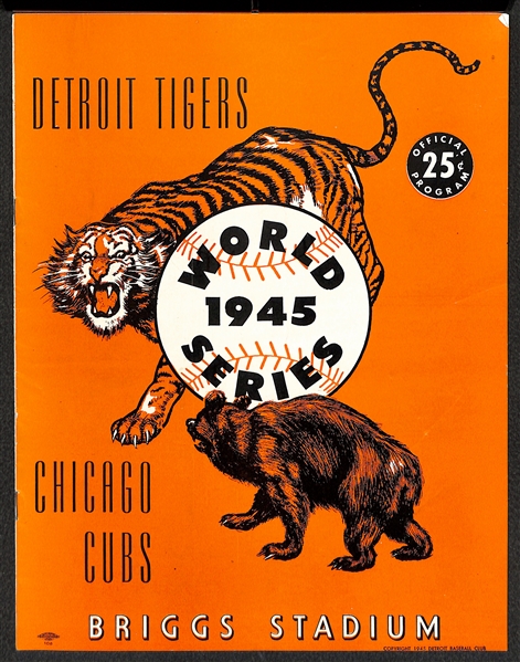 Rare Unscored 1945 World Series Official Program (Tigers vs. Cubs) - High Quality (EX+)