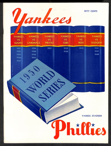 High-Quality Unscored 1950 World Series Official Program (Yankees vs. Phillies) - EX-NM