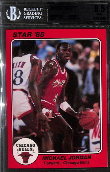 1985 Star Michael Jordan 5x7 Jumbo #CB1 Super Teams Rookie BGS 8.5 (NM-MT+)