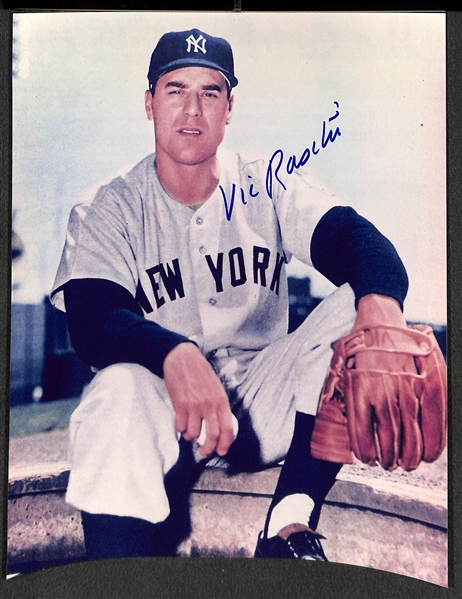 Lot of (9) Signed Yankees Old-Timer 8x10 Photos (Inc. Mize, Slaughter, Lopat, Woodling, Raschi) - JSA Auction Letter