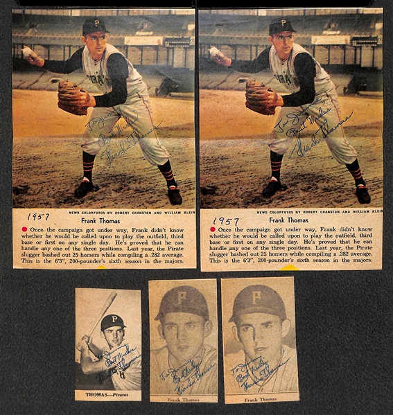 Lot of (12) Signed c. 1950s-1960s Newspaper Clippings - Includes (2) Rizzuto, Al Kaline, and more - JSA Auction Letter