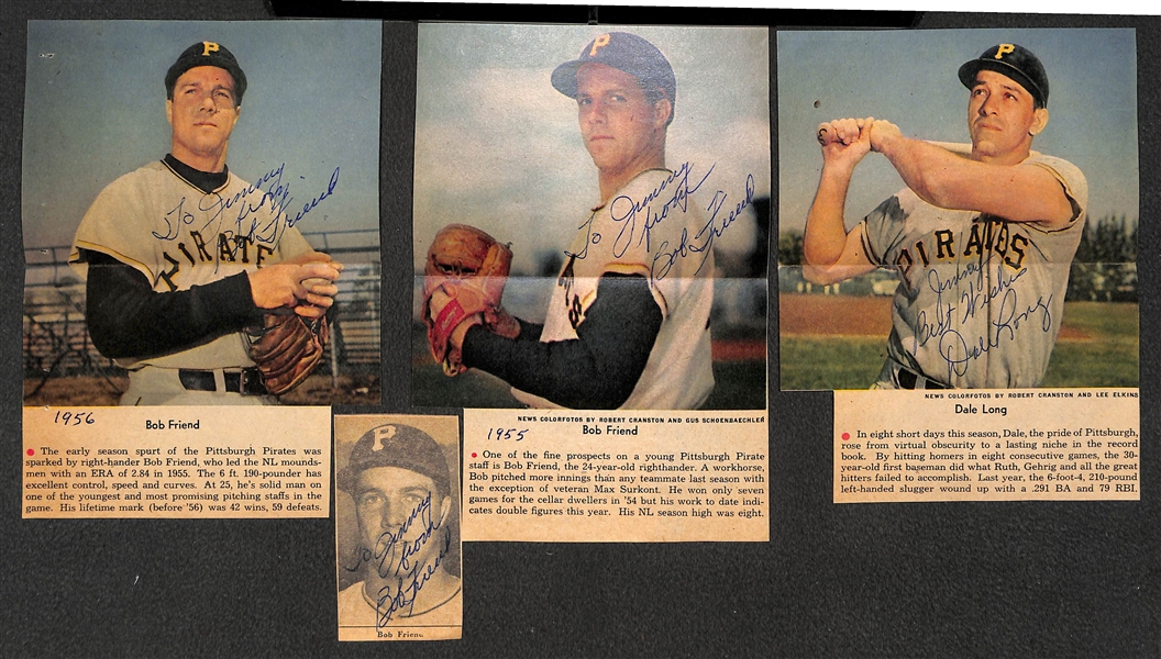 Lot of (12) Signed c. 1950s-1960s Newspaper Clippings - Includes (2) Rizzuto, Al Kaline, and more - JSA Auction Letter