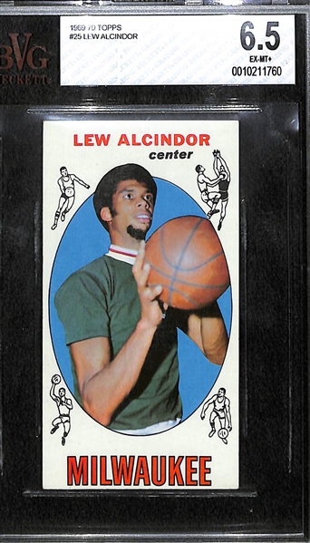1969-70 Topps Lew Alcinder (Kareem Abdul Jabbar) Rookie Card Graded BVG 6.5 (EX-MT+)