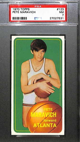 1970-71 Topps Pete Maravich Rookie Card Graded PSA 7 (NM) - Card Looks Better Than NM!
