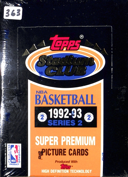 1992-93 Topps Stadium Club Series 2 Basketball Sealed Box - O'Neil RC & Rare Beam Team Insert Cards