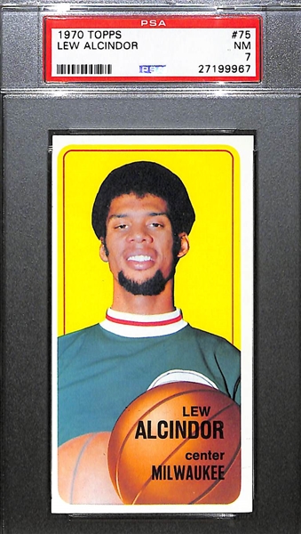 1970-71 Topps Lew Alcinder (Kareem Abdul Jabbar) Card (#75) Graded PSA 7 (NM)
