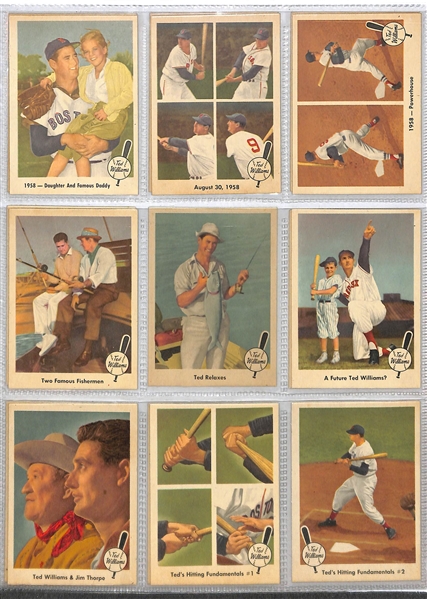 Mostly Pack-Fresh 1959 Fleer Ted Williams Set (Missing Card #68) - 79 of 80 cards