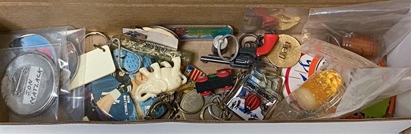 Lot of Old Baseball Collectibles Inc. 1966 Koufax SGA Keychain, 1969 Transogram Willie Horton, 1960s-1970s Baseball Place Mats (w/ 2 Orioles All-Time Greats), + More