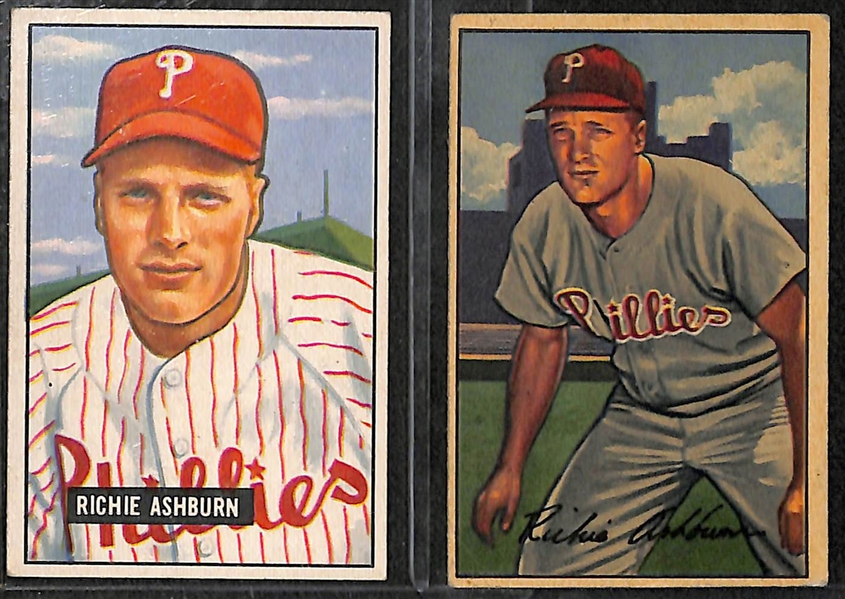 Lot of (23) Richie Ashburn Cards from 1950-1963