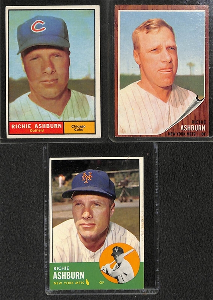 Lot of (23) Richie Ashburn Cards from 1950-1963
