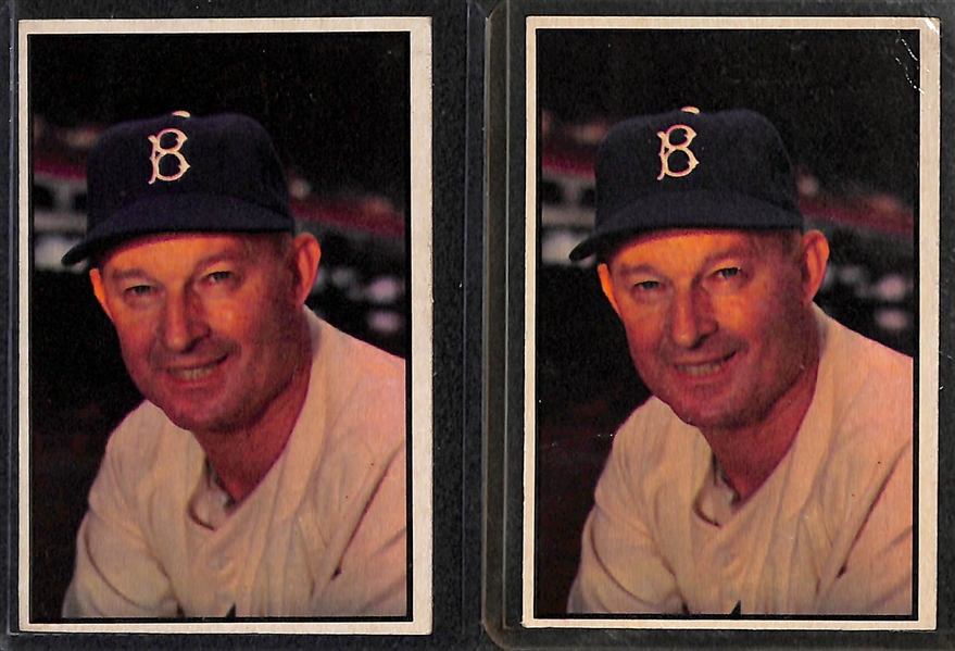 Lot of (8) 1953 Bowman Cards w. Chuck Dressen x2