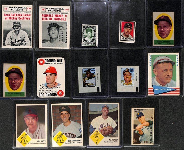 Lot of (70) Assorted Topps Inserts, Post, Kelloggs & Fleer Baseball Cards from 1960s-1970s