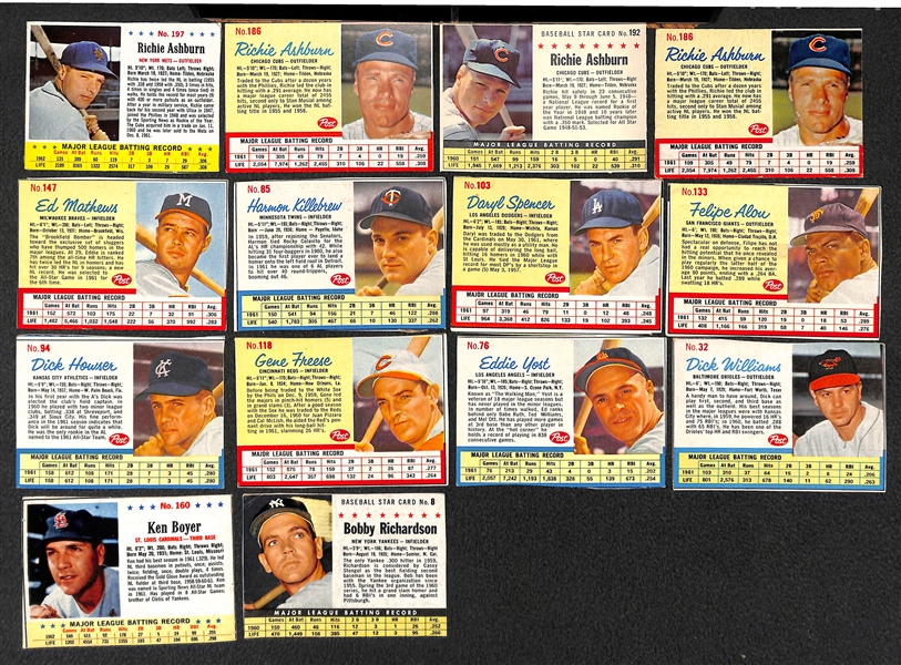 Lot of (70) Assorted Topps Inserts, Post, Kelloggs & Fleer Baseball Cards from 1960s-1970s