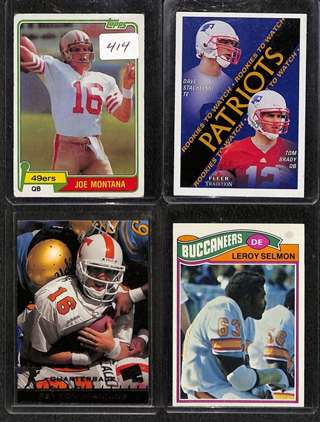 Lot of (8) Football Rookie Cards w. 1981 Topps Joe Montana