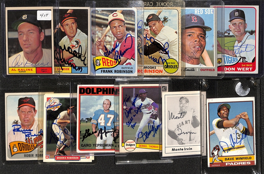 Lot of (10) Autographed Baseball Cards w. 1961 Topps Al Kaline - JSA Auction Letter