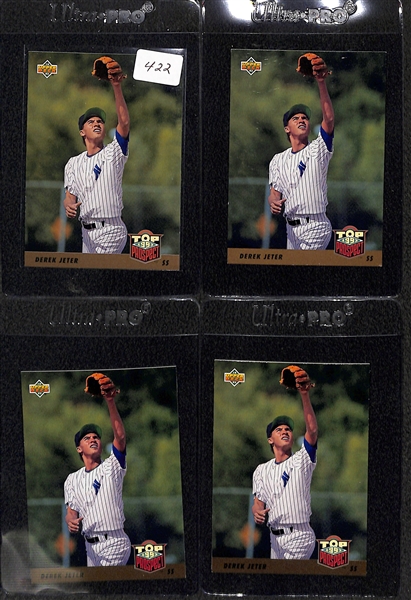 Lot of (9) Derek Jeter Rookie Cards - UD, Topps, Classic