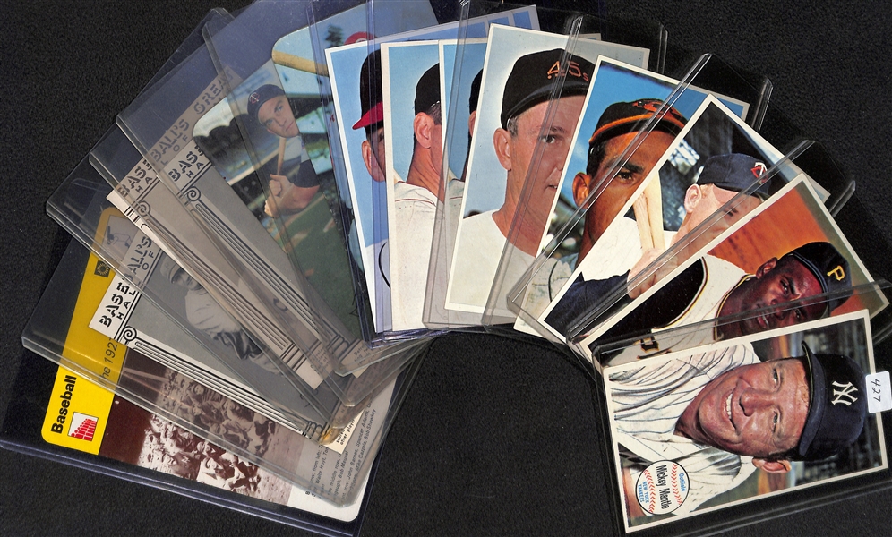 Lot of (16) Topps Baseball Giant Cards, Super Cards, & More w. Mickey Mantle