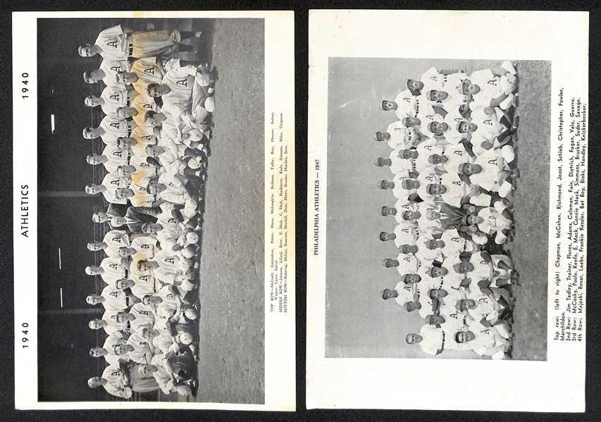 Vintage Philadelphia Athletics Photo & Score Card Lot