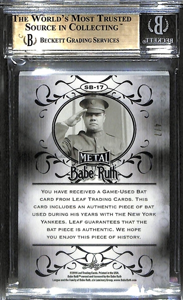 2019 Leaf Metal Babe Ruth Bat Card #ed 4/7 (w/ Authentic Babe Ruth Used Bat Relic) Graded BGS 9.5 Gem Mint!  Silver Wave Refractor - ONLY 7 Made!  