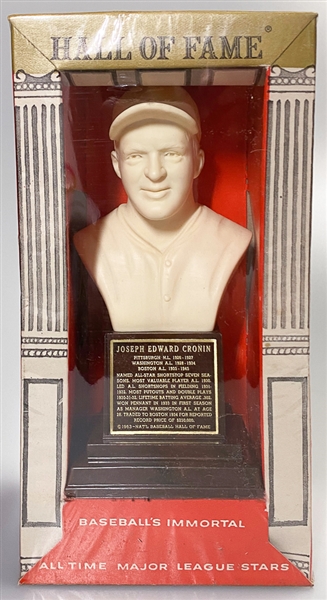 Lot of 2 - 1963 Hall of Fame Bust Joe Cronin & Joe DiMaggio - Baseball's Immortal Collectors Series - Still Sealed in Original Box