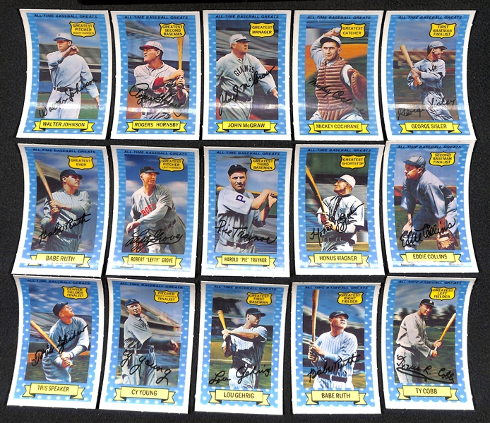 1970 Rold Gold Pretzels 3D Baseball All-Time Greats Set (15 Cards) w/ Babe Ruth