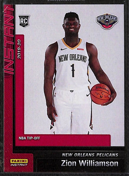 Lot of (3) 2019-20 Zion Williamson Panini Instant NBA Tip-Off Rookies (Only 1952 Made!)