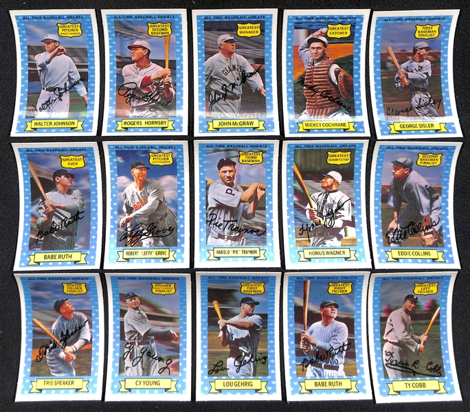 Lot of (2) 1972 Kellogg's 3D Baseball All-Time Greats Set (15 Cards in Each Set) w/ Babe Ruth