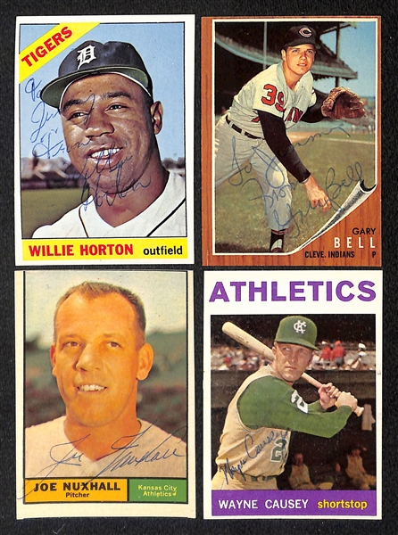 Lot of (19) Signed Vintage (1958-66) Cards (Inc. Logan, Demeter, Hansen, Davenport, Lavagetto, Nuxhall, Causey,+) - JSA Auction Letter