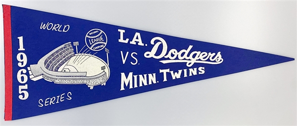 1965 Full-Size World Series Pennant - LA Dodgers vs. Twins