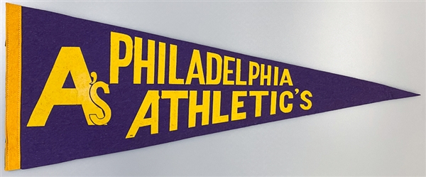 Lot of (2) Vintage Philadelphia Athletics Full-Size Pennants