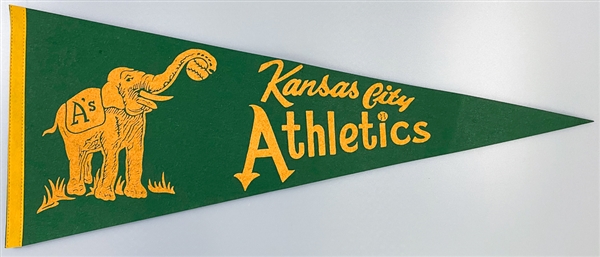 Lot of (2) Vintage Kansas City Athletics Full-Size Pennants