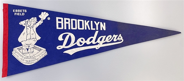 RARE Vintage Brooklyn Dodgers Ebbets Field Pennant