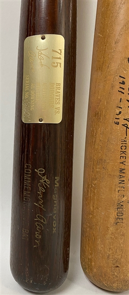 Lot of (2) Baseball Bats- Red Hoff Signed Bat (SGC) + Hank Aaron Commemorative Bat