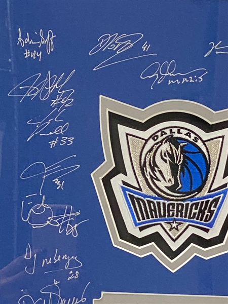 2005 Dallas Mavericks Team Signed Commemorative Frame With Dirk Nowitzki Autograph - JSA Auction Letter