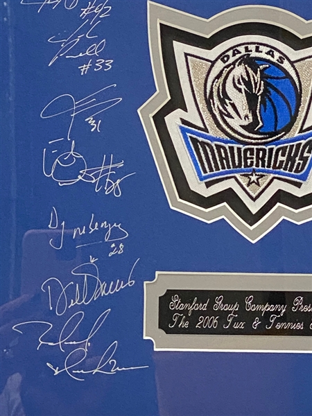 2005 Dallas Mavericks Team Signed Commemorative Frame With Dirk Nowitzki Autograph - JSA Auction Letter