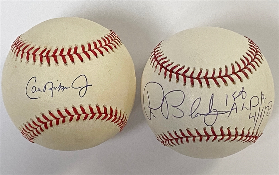 Lot of (2) Signed Baseballs - Cal Ripken Jr. and Ron Blomberg (MLB/Tristar) Signed Balls  - JSA Auction Letter