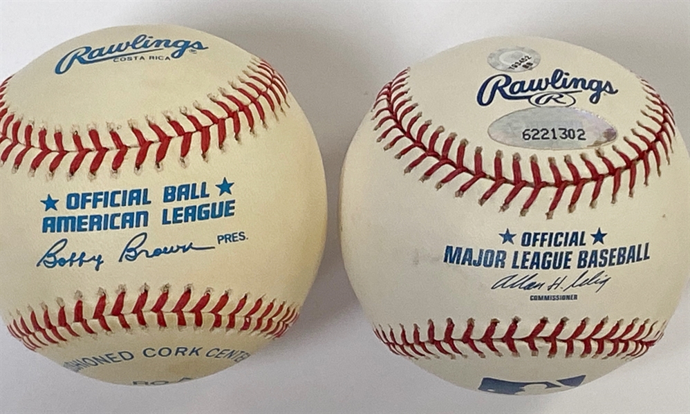 Lot of (2) Signed Baseballs - Cal Ripken Jr. and Ron Blomberg (MLB/Tristar) Signed Balls  - JSA Auction Letter