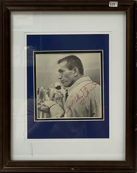 Johnny Unitas Signed Print In Frame - JSA Auction Letter