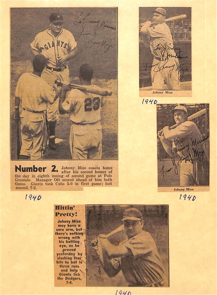 Over (102) Signed 1940-1969 Newspaper/Magazine Clippings w/ (5) Mize, (2) Sparma, Rolfe, Schoendienst, Many 1969 Mets - JSA Auction Letter