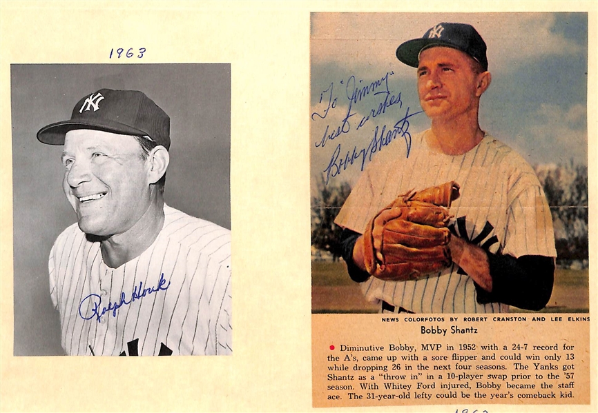 Over (50) Signed 1960s Yankees Photo Cards and Clippings w/ (4) Elston Howard (Rare), (2) Houk, (3) Kubek - JSA Auction Letter