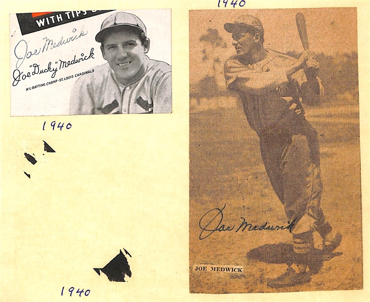 Lot of (30) Signed 1940-1969 Photo Cards & Clippings w/ (9) Medwick, (2) Colavito, Herman, Many Colt 45 Photo Cards - JSA Auction Letter