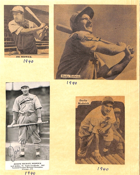 Lot of (30) Signed 1940-1969 Photo Cards & Clippings w/ (9) Medwick, (2) Colavito, Herman, Many Colt 45 Photo Cards - JSA Auction Letter