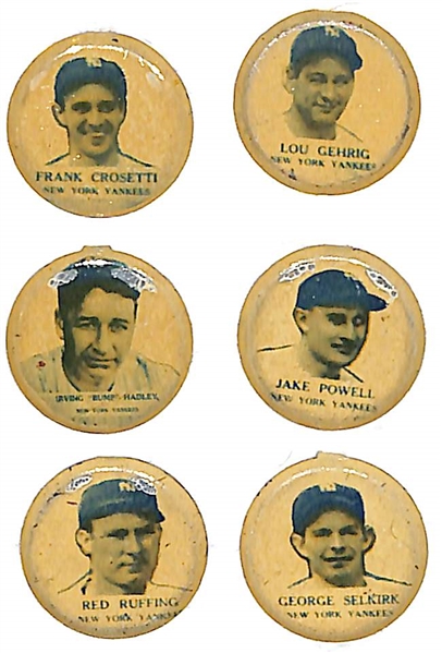 Lot of (13) 1938 Our National Game PM8 Pins w/ Lou Gehrig