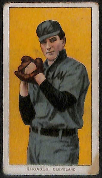 Lot of (4) 1909-11 T206 Cards w/ Evers (HOF) w/ Bat and Chicago Shirt (Sweet Caporal Factory 30), Starr, Rhoades, Bescher.