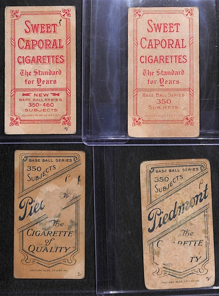 Lot of (4) 1909-11 T206 Cards w/ Evers (HOF) w/ Bat and Chicago Shirt (Sweet Caporal Factory 30), Starr, Rhoades, Bescher.