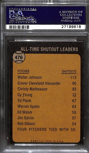 RARE High Grade 1973 Walter Johnson (#476) All-Time Greats PSA 9 Mint!