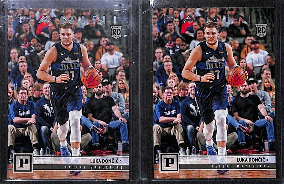 Lot of (6) Luka Doncic 2018-19 Rookie Cards (Hoops, Luminance, 3 Panini, and 1 Playoff)