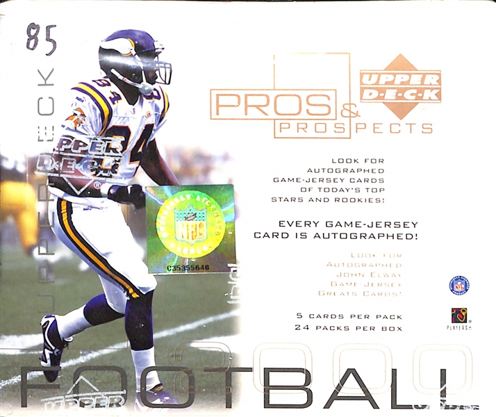 2000 Upper Deck Pros And Prospects Football Sealed Wax Box - Potential for Tom Brady Rookie Card!