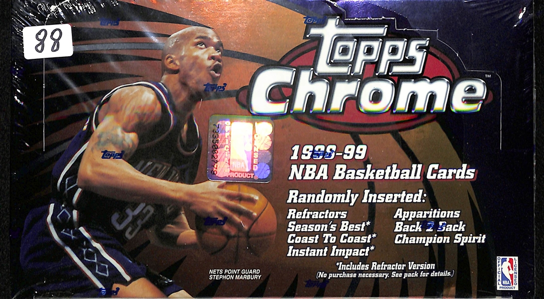 1998-99 Topps Chrome Basketball Sealed Retail Wax Box